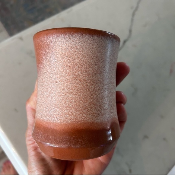 Vintage Frankoma Pottery Desert Tan Heart Handle Coffee Mug and Saucer - Picture 6 of 10